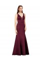 Bordeaux Fourreau Col V Satiné Longue Formelles Robes demoiselle d'honneur / Robes de soirée / Robes de bal Pas Chère