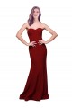 Bordeaux Fourreau Sans bretelle Crêpe Stretch Longue Formelles Robes demoiselle d'honneur / Robes de soirée / Robes de bal Pas Chère