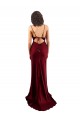 Bordeaux Fourreau Satiné Soyeux Longue Formelles Robes demoiselle d'honneur / Robes de soirée / Robes de bal Pas Chère