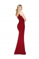 Bordeaux Sirène Col Haut Bretelles spaghetti Crêpe Stretch Longue Formelles Robes demoiselle d'honneur / Robes de soirée / Robes de bal Pas Chère