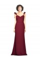 Bordeaux Sirène Sans bretelle Crêpe Stretch Longue Robes demoiselle d'honneur / Robes de bal Pas Chère