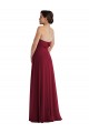 Bordeaux Trapèze Sans bretelle Mousseline Longue Formelles Robes demoiselle d'honneur / Robes de soirée Pas Chère