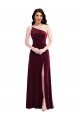 Bordeaux Trompette Velours Stretch Longue Robes demoiselle d'honneur / Robes de bal Pas Chère