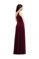 Bordeaux Trompette Velours Stretch Longue Robes demoiselle d'honneur / Robes de bal Pas Chère