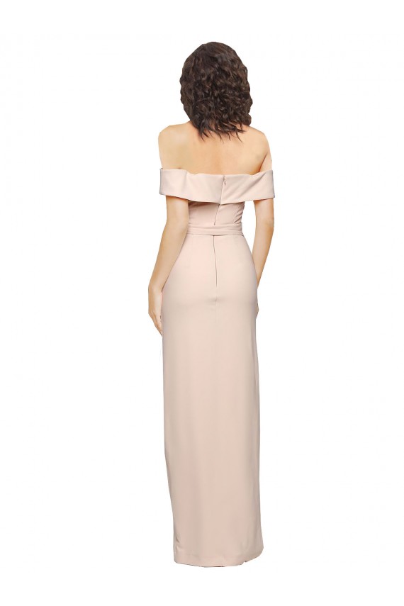 Sirène Épaule Dénudée Crêpe Stretch Longue Formelles Robes demoiselle d'honneur / Robes de soirée / Robes de bal Pas Chère