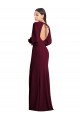 Bordeaux foncé Trompette Bateau Crêpe Stretch Longue Formelles Robes demoiselle d'honneur / Robes de soirée / Robes de bal Pas Chère