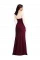 Bordeaux foncé Trompette Sans bretelle Crêpe Stretch Longue Robes demoiselle d'honneur / Robes de bal Pas Chère