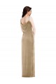 Champagne Fourreau Velours Stretch Longue Formelles Robes demoiselle d'honneur / Robes de soirée / Robes de bal Pas Chère