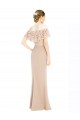 Champagne Trapèze Épaule Dénudée Mousseline Dentelle Longue Robes demoiselle d'honneur / Robes de bal Pas Chère