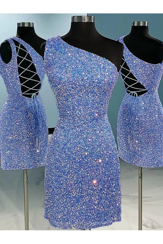 Couleur affichée Fourreau Courte Paillettes Velours Courte Robes de bal Pas Chère
