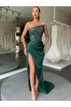 Couleur affichée Fourreau Sans bretelle Balayage train Paillettes Velours Longue Robes de bal Pas Chère