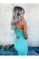 Couleur affichée Sirène Balayage train Paillettes Velours Longue Robes de bal Pas Chère