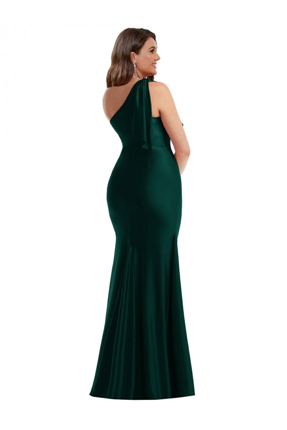 Evergreen Sirène Satiné Soyeux Longue Formelles Robes demoiselle d'honneur / Robes de soirée / Robes de bal Pas Chère