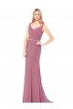 Fourreau Col Haut Mousseline Longue Robes demoiselle d'honneur / Robes de bal Pas Chère