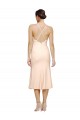 Fourreau Col V midi Crêpe Stretch Courte Robes demoiselle d'honneur / Robes de bal / Robes de cocktail Pas Chère