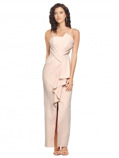 Fourreau Sans bretelle Crêpe Stretch Longue Robes demoiselle d'honneur / Robes de bal Pas Chre