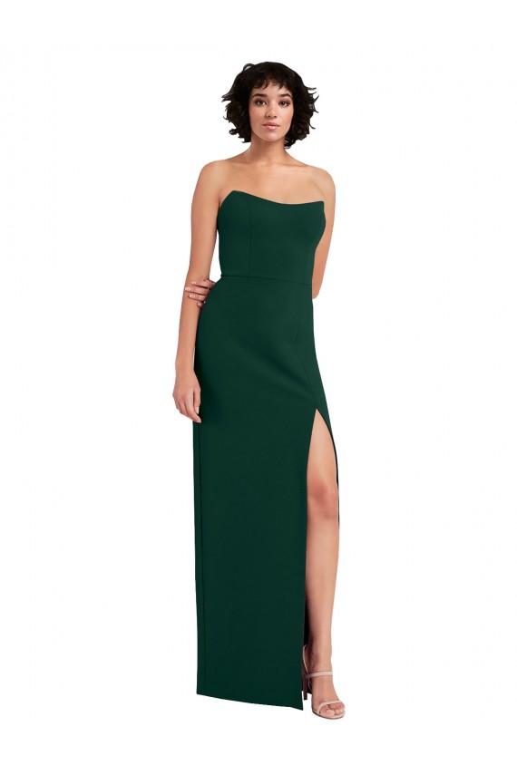 Fourreau Scoop Sans bretelle Crêpe Stretch Longue Formelles Robes demoiselle d'honneur / Robes de soirée / Robes de bal Pas Chère