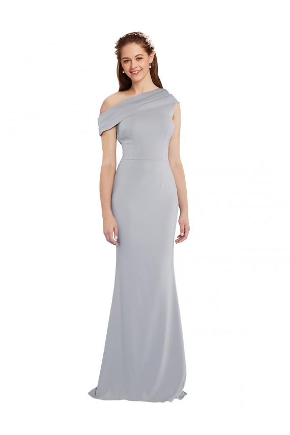 Gris 24 Sirène Crêpe Stretch Longue Formelles Robes demoiselle d'honneur / Robes de soirée / Robes de bal Pas Chère