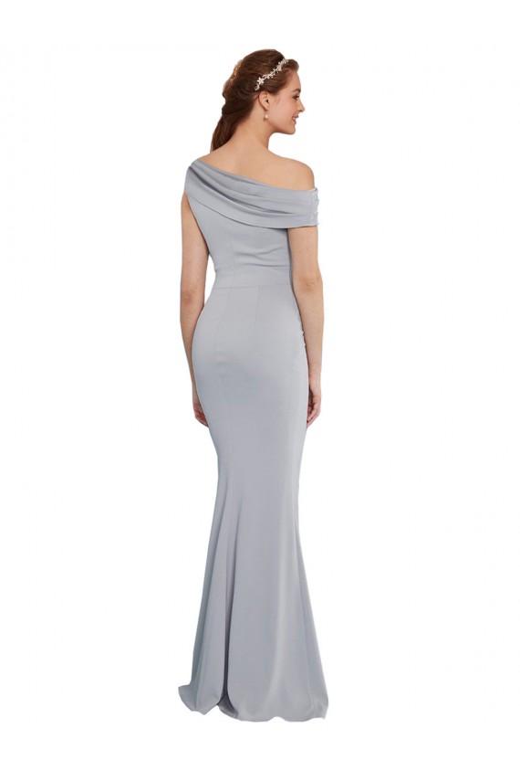 Gris 24 Sirène Crêpe Stretch Longue Formelles Robes demoiselle d'honneur / Robes de soirée / Robes de bal Pas Chère