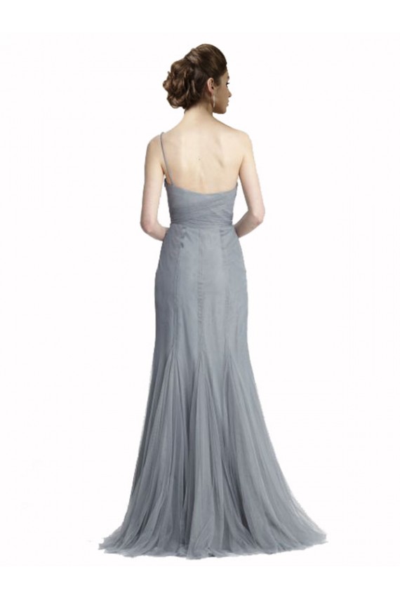 Gris ardoise Sirène Tulle Longue Robes demoiselle d'honneur Pas Chère