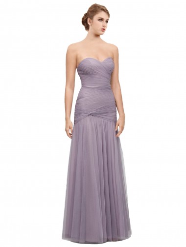Heather Sirène Tulle Longue Robes demoiselle d'honneur Pas Chre