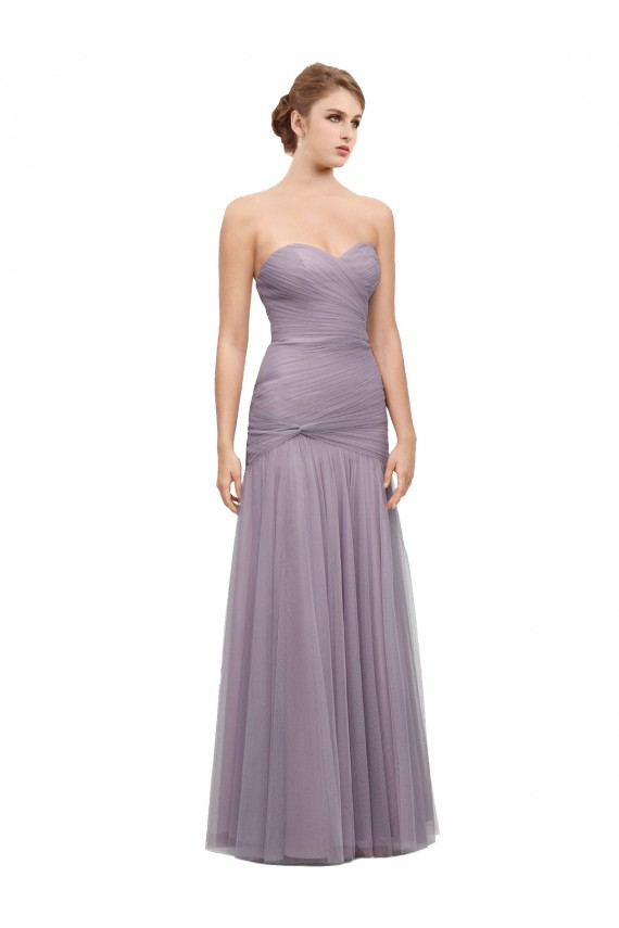 Heather Sirène Tulle Longue Robes demoiselle d'honneur Pas Chère
