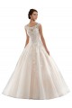 Ivoire & Champagne Princesse Bateau Tulle Dentelle Robes de mariée Pas Chère