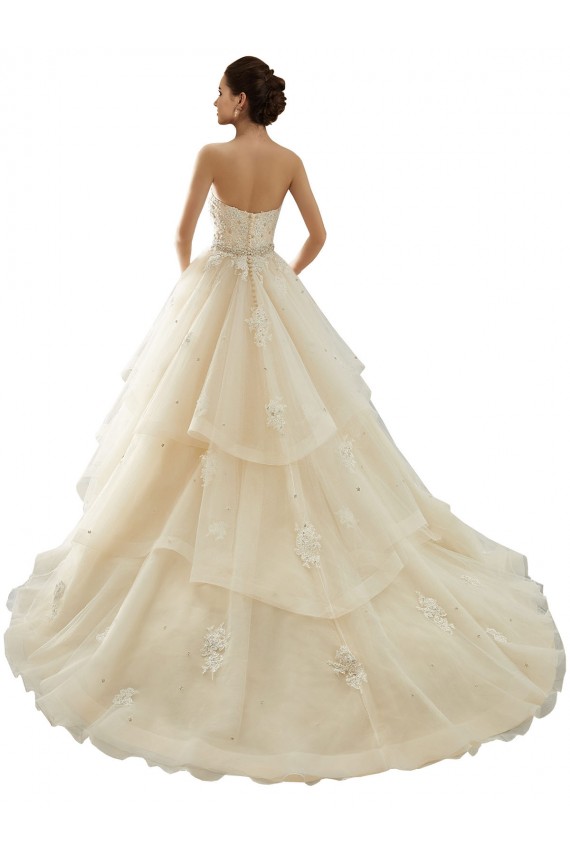 Ivoire & Champagne Princesse Tulle Dentelle Robes de mariée Pas Chère