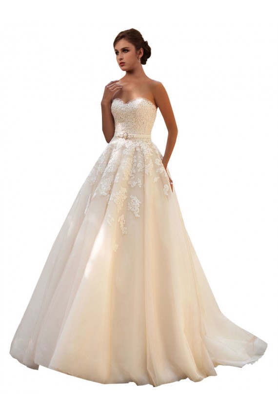 Ivoire & Champagne Princesse Tulle Dentelle Robes de mariée Pas Chère