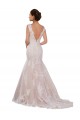 Ivoire & Champagne Sirène Col V Dentelle Classique Robes de mariée Pas Chère