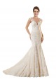 Ivoire & Champagne Sirène Illusion Dentelle Robes de mariée Pas Chère