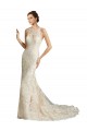 Ivoire & Champagne Sirène Illusion Tulle Dentelle Classique Robes de mariée Pas Chère