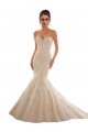 Ivoire & Champagne Sirène Tulle Dentelle Robes de mariée Pas Chère