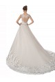 Ivoire & Champagne Trapèze Tulle Dentelle Robes de mariée Pas Chère