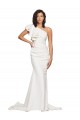 Ivoire Fourreau Balayage train Crêpe Stretch Longue Robes demoiselle d'honneur / Robes de bal Pas Chère