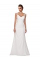 Ivoire Fourreau Col V Mousseline Robes de mariée Pas Chère