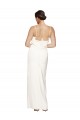 Ivoire Fourreau Licou Col Haut Satiné Stretch Longue Formelles Robes demoiselle d'honneur / Robes de soirée / Robes de bal Pas Chère