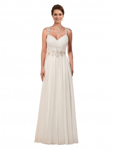 Ivoire Fourreau Mousseline Robes de mariée Pas Chre