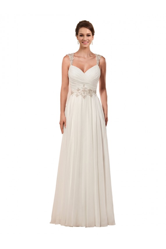 Ivoire Fourreau Mousseline Robes de mariée Pas Chère