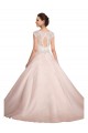 Ivoire Princesse Bateau Illusion Dentelle Robes de mariée Pas Chère