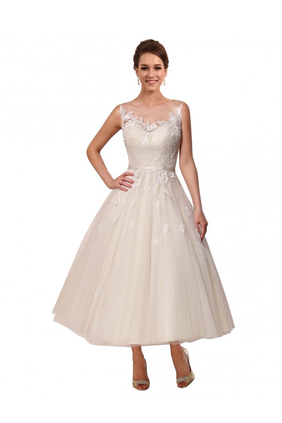 Ivoire Princesse Illusion Tulle Dentelle Robes de mariée Pas Chère
