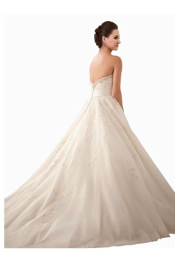 Ivoire Princesse Satiné Tulle Dentelle Robes de mariée Pas Chère