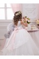 Ivoire Princesse Tulle Dentelle Longue Robes de demoiselle d'honneur - fillette Pas Chère
