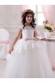 Ivoire Princesse Tulle Dentelle Longue Robes de demoiselle d'honneur - fillette Pas Chère