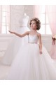 Ivoire Princesse Tulle Longue Robes de demoiselle d'honneur - fillette Pas Chère