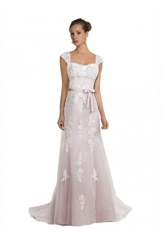 Ivoire & Rose Sirène Sans bretelle Balayage train Tulle Dentelle Plage Robes de mariée Pas Chère