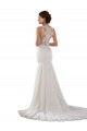 Ivoire Sirène Balayage train Dentelle Crêpe Stretch Robes de mariée Pas Chère