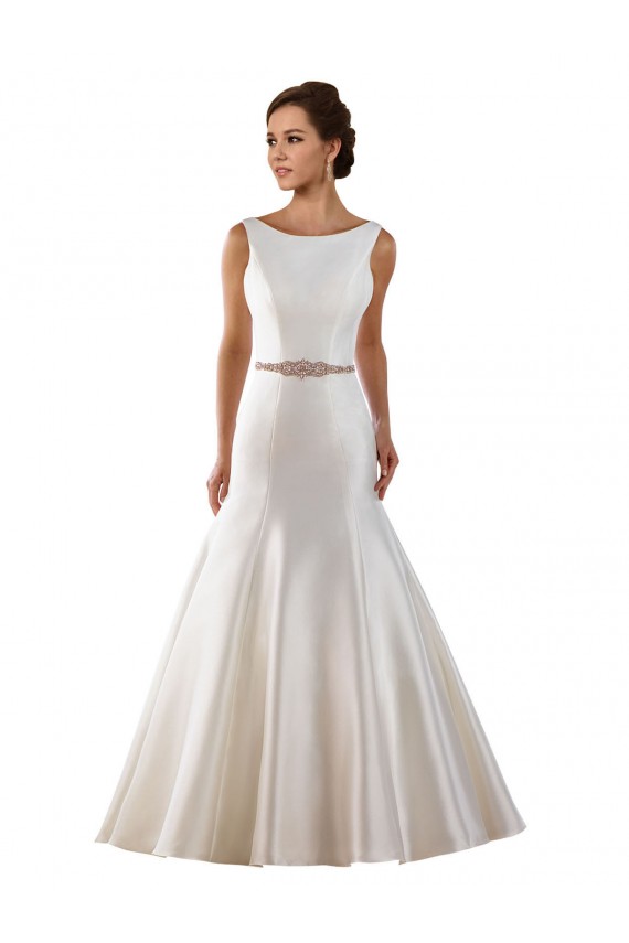 Ivoire Sirène Bateau Satiné Robes de mariée Pas Chère
