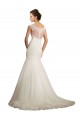 Ivoire Sirène Bateau Tulle Dentelle Robes de mariée Pas Chère