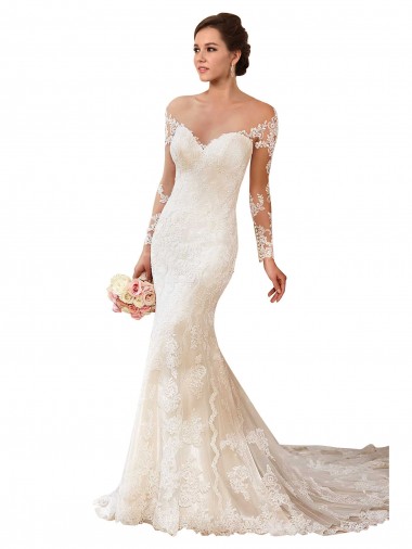 Ivoire Sirène Dentelle Robes de mariée Pas Chre